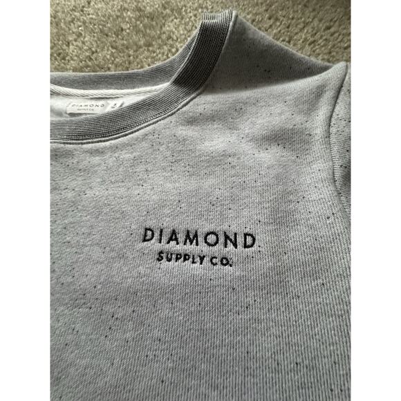 Diamond Supply Co Sweatshirt Mens Small Gray Red Spellout Streetwear Casual - Picture 3 of 7